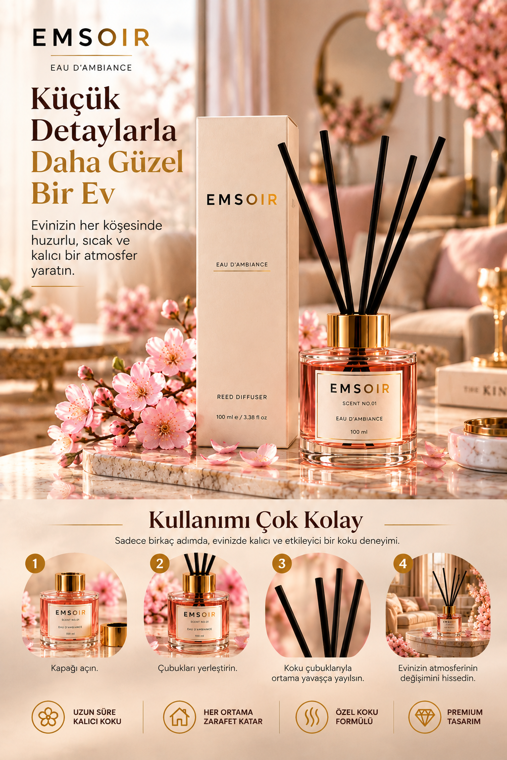 EMSOIR – SAKURA Çubuklu Oda Kokusu 100ml